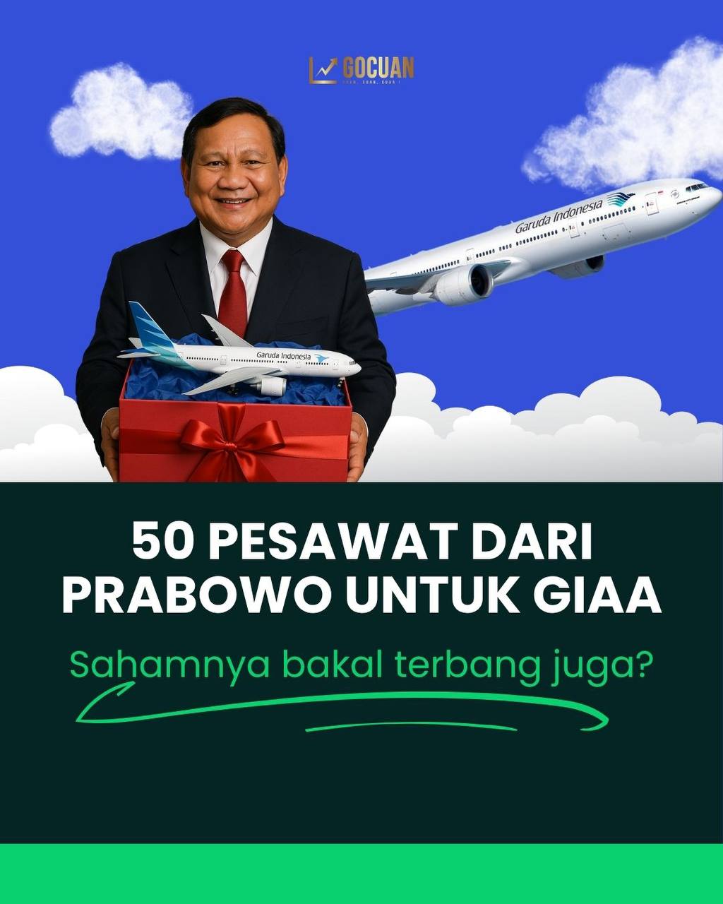 Prabowo Siapkan 50 Pesawat Boeing untuk Garuda — Saham GIAA Bisa Melesat?